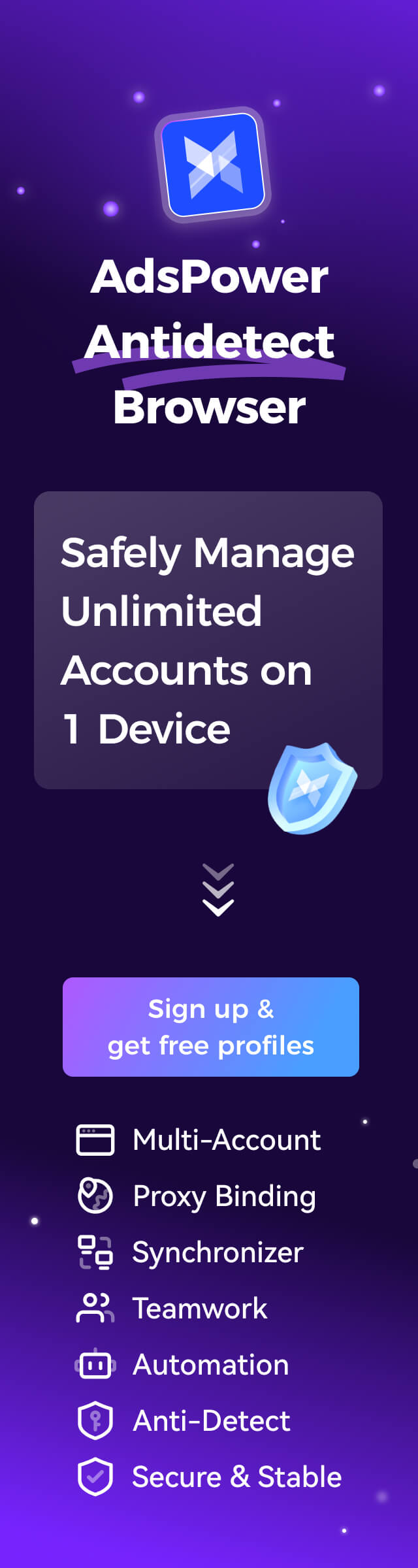 AdsPower advertisement: browser profiles, team workflows and automation. Explore the offer.