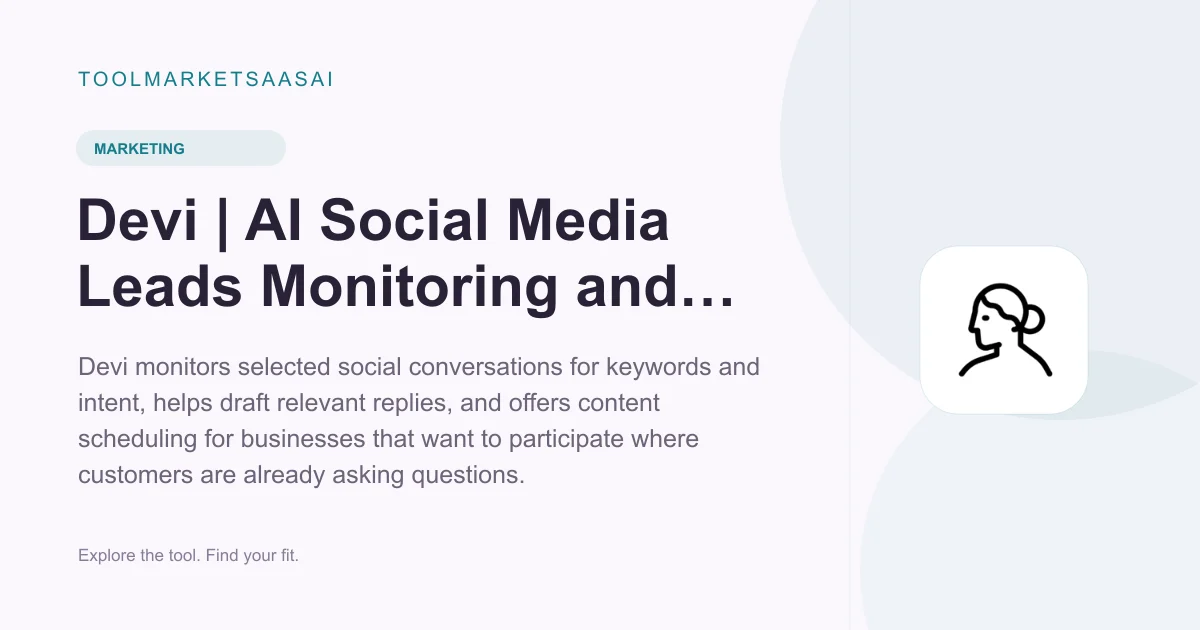 Editorial illustration for Devi | AI Social Media Leads Monitoring and Outreach Tool