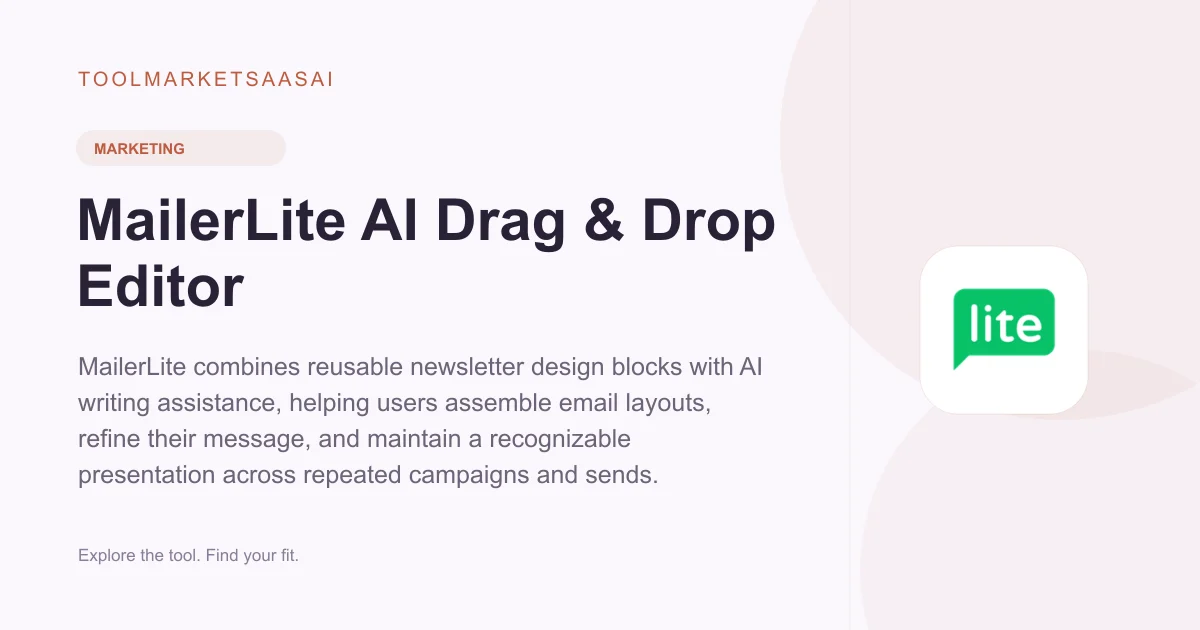 Editorial illustration for MailerLite AI Drag & Drop Editor